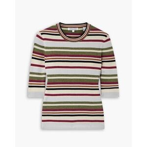 Veronica Beard Kavya striped ribbed-knit sweater